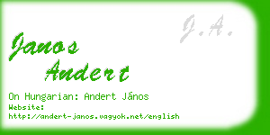 janos andert business card
